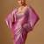 Purple embellished beads and stones organza heavy work saree