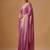 Purple embellished beads and stones organza heavy work saree