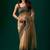 Green ombre beads and stones tissue saree