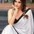 White embellished embroidered silk blend saree