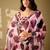 Pink beads and stones organza saree