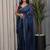 Navy blue embellished sequinned tissue saree