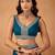 Blue floral embroidered  chiffon saree