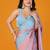 Multicolor embellishment beads & stones satin saree