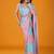 Multicolor embellishment beads & stones satin saree