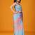 Multicolor embellishment beads & stones satin saree
