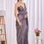 Lavender woven design beads and stones saree