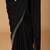 Black stonework embellished beads border satin saree with unstitched blouse