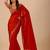 Red embellished embroidered organza heavy work saree