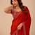 Red embellished embroidered organza heavy work saree