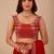Red embellished embroidered organza heavy work saree