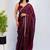 Maroon embellished sequinned tissue saree