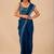 Blue embellished embroidered organza heavy work saree
