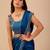Blue embellished embroidered organza heavy work saree