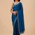 Blue embellished embroidered organza heavy work saree