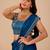 Blue embellished embroidered organza heavy work saree