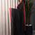 Black woven design sequinned satin saree