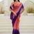 Multicolor polka dot zari jute silk saree