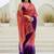 Multicolor polka dot zari jute silk saree