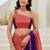 Multicolor polka dot zari jute silk saree