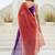 Multicolor polka dot zari jute silk saree