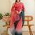 Pink polka dot zari jute silk saree