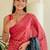 Pink polka dot zari jute silk saree