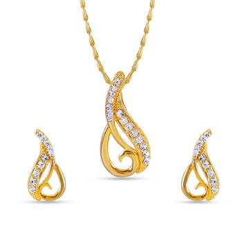 Mystic Gold Plated Australian Diamond Pendant With Chain 1