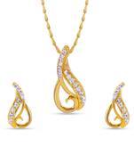 Mystic Gold Plated Australian Diamond Pendant With Chain