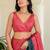 Pink polka dot zari jute silk saree