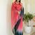 Pink polka dot zari jute silk saree