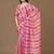 Pink striped beads and stones organza saree