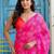Red bandhani beads and stones jute cotton saree