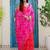Red bandhani beads and stones jute cotton saree