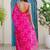 Red bandhani beads and stones jute cotton saree