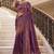 Purple beads and stones organza heavy work saree