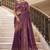 Purple beads and stones organza heavy work saree