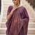 Purple beads and stones organza heavy work saree