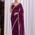 Purple floral embroidered  chiffon saree