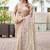 Beige floral beads and stones tissue saree
