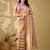 Multicolor striped beads and stones tissue saree