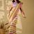 Multicolor striped beads and stones tissue saree