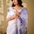 Off white beads and stones organza women  saree