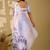 Off white beads and stones organza women  saree