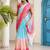 Multicolor bandhani beads and stones jute cotton saree