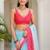 Multicolor bandhani beads and stones jute cotton saree