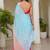 Multicolor bandhani beads and stones jute cotton saree