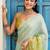 Multicolor ombre beads and stones jute cotton saree