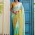 Multicolor ombre beads and stones jute cotton saree