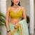 Multicolor ombre beads and stones jute cotton saree